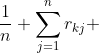 \frac{1}{n} \sum_{j=1}^{n}r_{kj} 