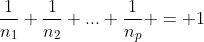 \frac{1}{n_1}+\frac{1}{n_2}+...+\frac{1}{n_p} = 1