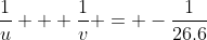 \frac{1}{u} + \frac{1}{v} = -\frac{1}{26.6}