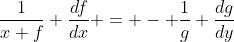 \frac{1}{x f} \frac{df}{dx} = - \frac{1}{g} \frac{dg}{dy}