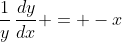 \frac{1}{y}\,\frac{dy}{dx} = -x