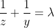 \frac{1}{z}+\frac{1}{y}={\lambda}