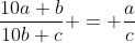 \frac{10a+b}{10b+c} = \frac{a}{c}