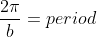 \frac{2\pi}{b}=period