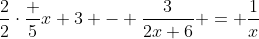 \frac{2}{2}\cdot\frac {5}{x+3} - \frac{3}{2x+6} = \frac{1}{x}