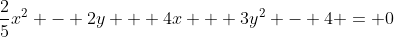 \frac{2}{5}x^2 - 2y + 4x + 3y^2 - 4 = 0