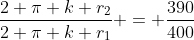 \frac{2 \pi k r_2}{2 \pi k r_1} = \frac{390}{400}