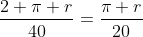 \frac{2 \pi r}{40}=\frac{\pi r}{20}