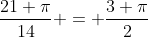 \frac{21 \pi}{14} = \frac{3 \pi}{2}