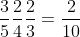 \frac{3}{5}\frac{2}{4}\frac{2}{3}=\frac{2}{10}