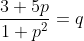 \frac{3+5p}{1+p^2}=q~\&~\frac{5-3p}{1+p^2}=4