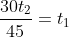 \frac{30t_2}{45}=t_1