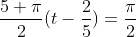 \frac{5 \pi}{2}(t-\frac{2}{5})=\frac{\pi}{2}