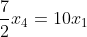 \frac{7}{2}x_4=10x_1