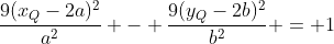 \frac{9(x_Q-2a)^2}{a^2} - \frac{9(y_Q-2b)^2}{b^2} = 1