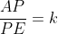 \frac{AP}{PE}=k
