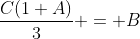 \frac{C(1+A)}{3} = B