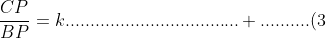 \frac{CP}{BP}=k................................... ..........(3)