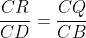 \frac{CR}{CD}=\frac{CQ}{CB}