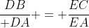\frac{DB}{ DA} = \frac{EC}{EA}