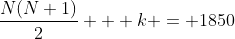 \frac{N(N+1)}{2} + k = 1850