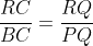 \frac{RC}{BC}=\frac{RQ}{PQ}