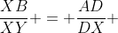 \frac{XB}{XY} = \frac{AD}{DX} 