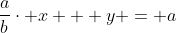 \frac{a}{b}\cdot x + y = a