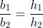 \frac{b_1}{b_2}=\frac{h_1}{h_2}