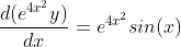 \frac{d(e^{4x^2}y)}{dx}=e^{4x^2}sin(x)
