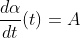 \frac{d\alpha}{dt}(t)=A