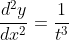 \frac{d^2y}{dx^2}=\frac{1}{t^3}
