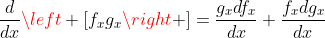 \frac{d}{dx}\left [f_xg_x\right ]=\frac{g_xdf_x}{dx}+\frac{f_xdg_x}{dx}