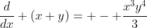\frac{d}{dx} (x y)= - \frac{x^{3}y^{4}}{3}