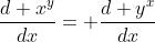 \frac{d x^y}{dx}= \frac{d y^x}{dx}