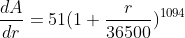 \frac{dA}{dr}=51(1+\frac{r}{36500})^{1094}