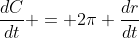 \frac{dC}{dt} = 2\pi \frac{dr}{dt}