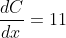 \frac{dC}{dx}=11