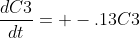 \frac{dC3}{dt}= -.13C3