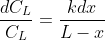 \frac{dC_L}{C_L}=\frac{kdx}{L-x}