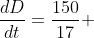 \frac{dD}{dt}=\frac{150}{17} \;\ ft/sec