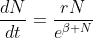 \frac{dN}{dt}=\frac{rN}{e^{\beta N}}