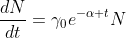 \frac{dN}{dt}=\gamma_{0}e^{-\alpha t}N