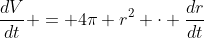 \frac{dV}{dt} = 4\pi r^2 \cdot \frac{dr}{dt}