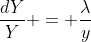 \frac{dY}{Y} = \frac{\lambda}{y}