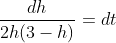 \frac{dh}{2h(3-h)}=dt