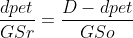 \frac{dpet}{GSr}=\frac{D-dpet}{GSo}
