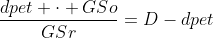 \frac{dpet \cdot GSo}{GSr}=D-dpet
