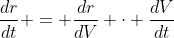 \frac{dr}{dt} = \frac{dr}{dV} \cdot \frac{dV}{dt}