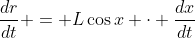 \frac{dr}{dt} = L\cos{x} \cdot \frac{dx}{dt}